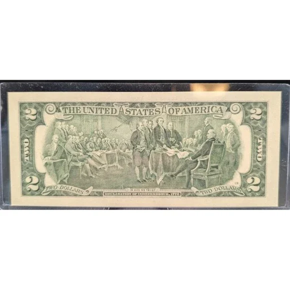 2017 $2 Bill – Broken Ladder Serial Number F01324657A – Crisp Note in Holder - Picture 2 of 2